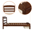 CRO Decor Wood Platform Twin Bed Frame with Storage Drawer (Walnut)