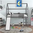 CRO Decor Full Size Loft Bed with Slide House Bed with Slide (Gray)