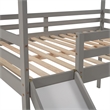 CRO Decor Full Size Loft Bed with Slide House Bed with Slide (Gray)