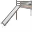 CRO Decor Full Size Loft Bed with Slide House Bed with Slide (Gray)