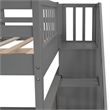 CRO Decor Stairway Full-Over-Full Bunk Bed with Drawer Storage (Gray)