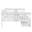 CRO Decor Full size Daybed with Two Drawers Wood Slat Support (White)