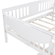 CRO Decor Full size Daybed with Two Drawers Wood Slat Support (White)
