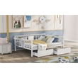 CRO Decor Full size Daybed with Two Drawers Wood Slat Support (White)
