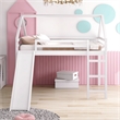 CRO Decor Full Size Loft Bed with Slide House Bed with Slide (White)