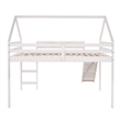 CRO Decor Full Size Loft Bed with Slide House Bed with Slide (White)