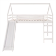CRO Decor Full Size Loft Bed with Slide House Bed with Slide (White)