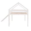 CRO Decor Full Size Loft Bed with Slide House Bed with Slide (White)
