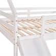 CRO Decor Full Size Loft Bed with Slide House Bed with Slide (White)