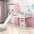 CRO Decor Full Size Loft Bed with Slide House Bed with Slide (White)