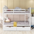 CRO Decor Full over Full Bunk Bed with Drawers and Ladder (White)