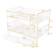 CRO Decor Full over Full Bunk Bed with Drawers and Ladder (White)