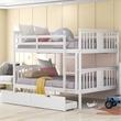CRO Decor Full over Full Bunk Bed with Drawers and Ladder (White)