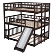 CRO Decor Full-Over-Full-Over-Full Triple Bed with Built-in Ladder and Slide