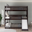 CRO Decor Full-Over-Full-Over-Full Triple Bed with Built-in Ladder and Slide