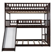 CRO Decor Full-Over-Full-Over-Full Triple Bed with Built-in Ladder and Slide