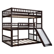 CRO Decor Full-Over-Full-Over-Full Triple Bed with Built-in Ladder and Slide