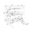CRO Decor Full-Over-Full-Over-Full Triple Bed with Built-in Ladder and Slide