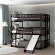 CRO Decor Full-Over-Full-Over-Full Triple Bed with Built-in Ladder and Slide