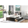 CRO Decor Twin size Platform Bed with Two Drawers (Espresso)