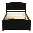 CRO Decor Twin size Platform Bed with Two Drawers (Espresso)