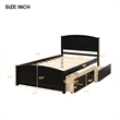 CRO Decor Twin size Platform Bed with Two Drawers (Espresso)