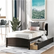 CRO Decor Twin size Platform Bed with Two Drawers (Espresso)