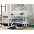 CRO Decor L-Shaped Bunk Bed with Ladder -Twin Size (White)