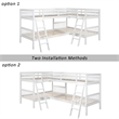 CRO Decor L-Shaped Bunk Bed with Ladder -Twin Size (White)