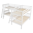 CRO Decor L-Shaped Bunk Bed with Ladder -Twin Size (White)