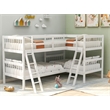 CRO Decor L-Shaped Bunk Bed with Ladder -Twin Size (White)