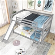 CRO Decor Full over Full Bunk Bed with Convertible Slide and Ladder (Gray)