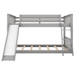 CRO Decor Full over Full Bunk Bed with Convertible Slide and Ladder (Gray)