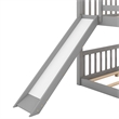 CRO Decor Full over Full Bunk Bed with Convertible Slide and Ladder (Gray)