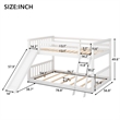 CRO Decor Full over Full Bunk Bed with Convertible Slide and Ladder (White)