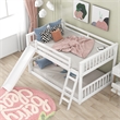 CRO Decor Full over Full Bunk Bed with Convertible Slide and Ladder (White)