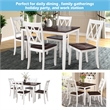 CRO Decor 5-Piece Dining Table Set Home Kitchen Table and Chairs Wood Dining Set