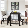 CRO Decor 4 Piece Wooden Counter Height Dining Table Set with Upholstered Bench