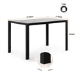 CRO Decor 5 PC Dining Table Set Tempered Glass Dining Table  Faux Leather Chairs