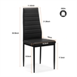 CRO Decor 5 PC Dining Table Set Tempered Glass Dining Table  Faux Leather Chairs