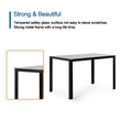 CRO Decor 5 PC Dining Table Set Tempered Glass Dining Table  Faux Leather Chairs