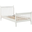 CRO Decor Platform Bed Frame with Wood Slat Support Twin (White)