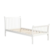 CRO Decor Platform Bed Frame with Wood Slat Support Twin (White)