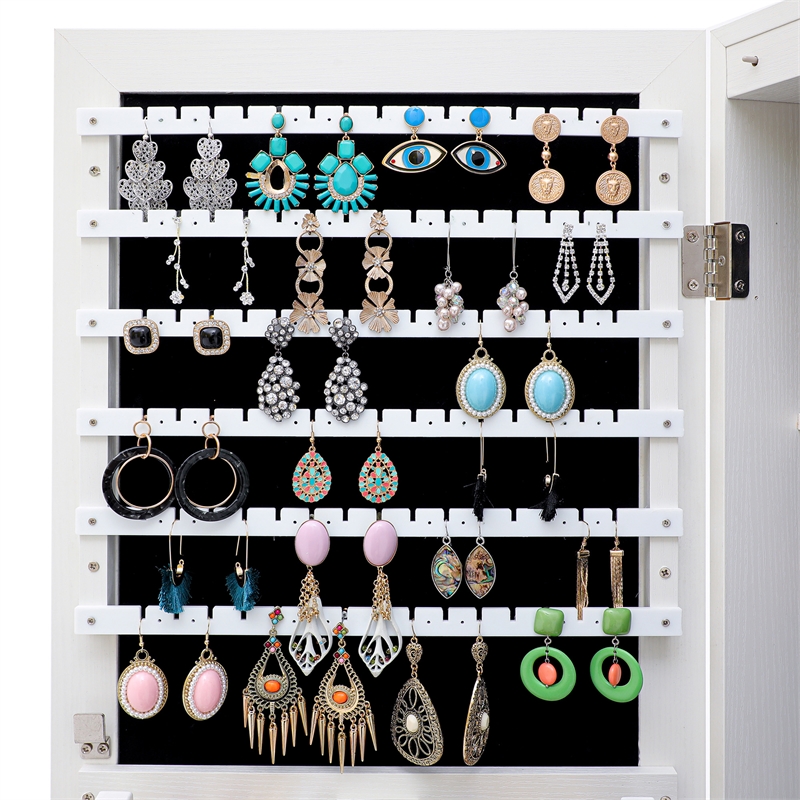 CRO Decor Jewelry Storage Mirror Cabinet With LED Lights Can Be Hung On