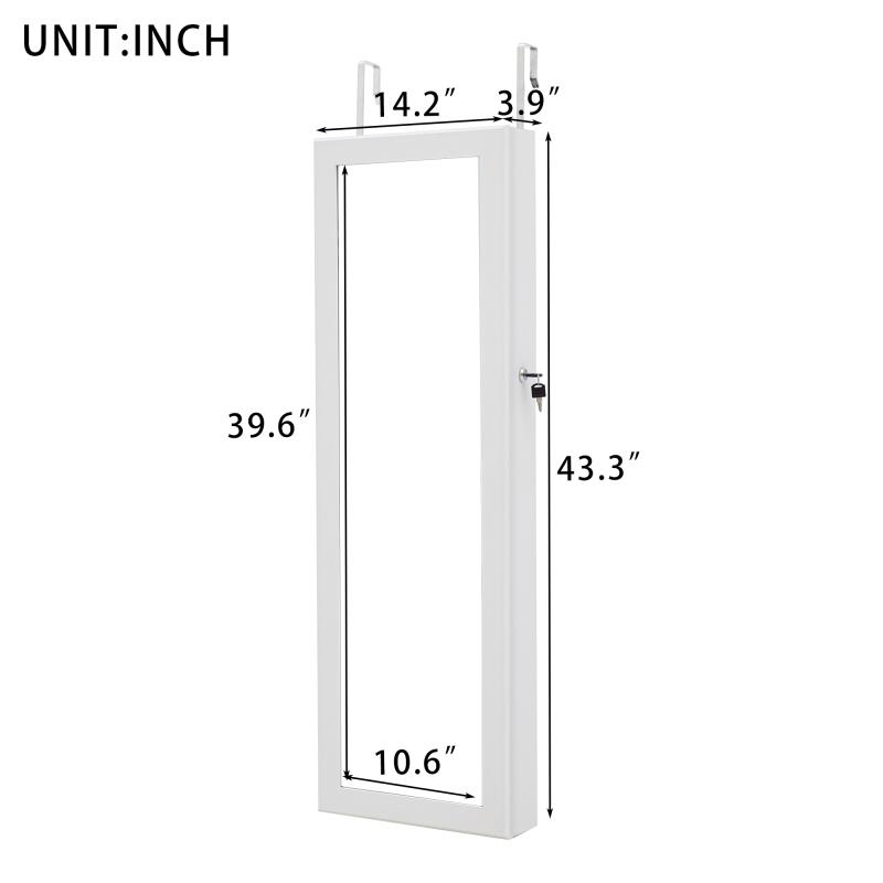 CRO Decor Jewelry Storage Mirror Cabinet With LED Lights Can Be Hung On