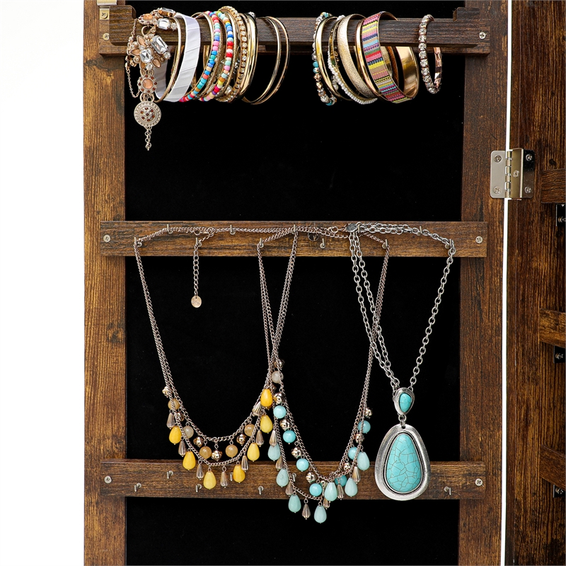 CRO Decor Jewelry Storage Mirror Cabinet With LED Lights Can Be Hung On
