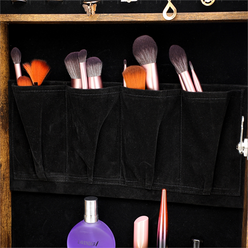 CRO Decor Jewelry Storage Mirror Cabinet With LED Lights Can Be Hung On