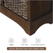 CRO Decor Storage Cabinet with 2 Drawers and 4 Classic Rattan Basket (Espresso)