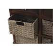 CRO Decor Storage Cabinet with 2 Drawers and 4 Classic Rattan Basket (Espresso)