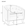 CRO Decor PU Leather Tufted Barrel ChairTub Chair (Brown)